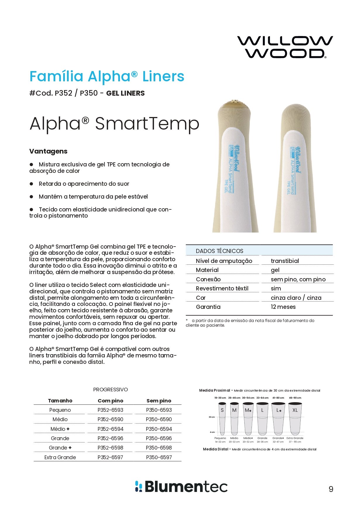 BLUMENTEC - Catálogo V7-9_page-0001 Liner Transtibial Alpha SmartTemp Gel Sem Conexão Com revestimento – WillowWood