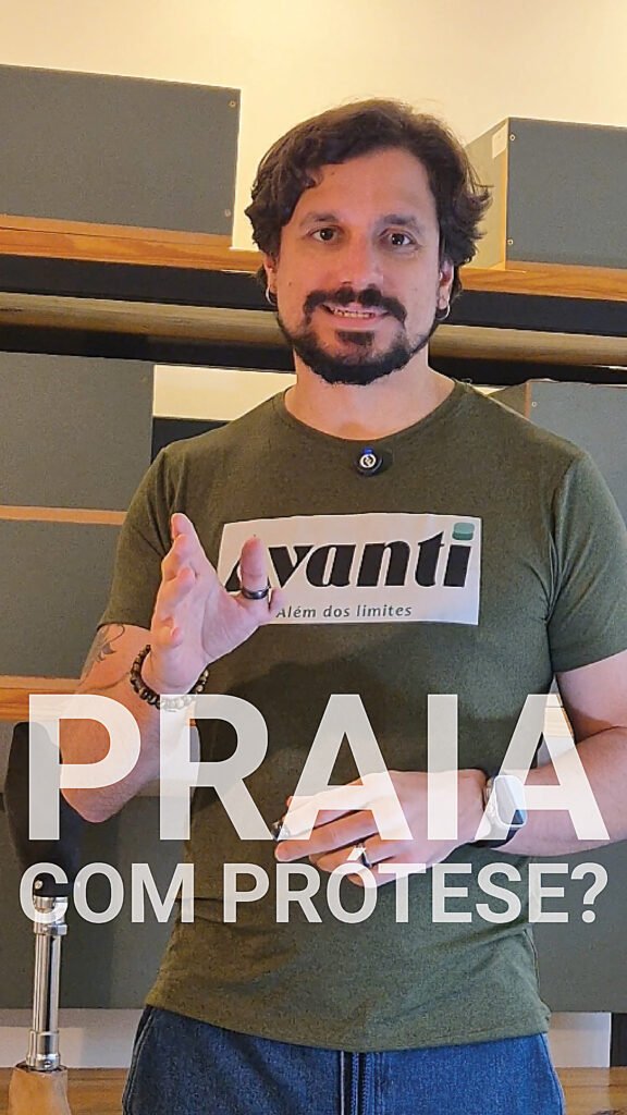 praia com prótese